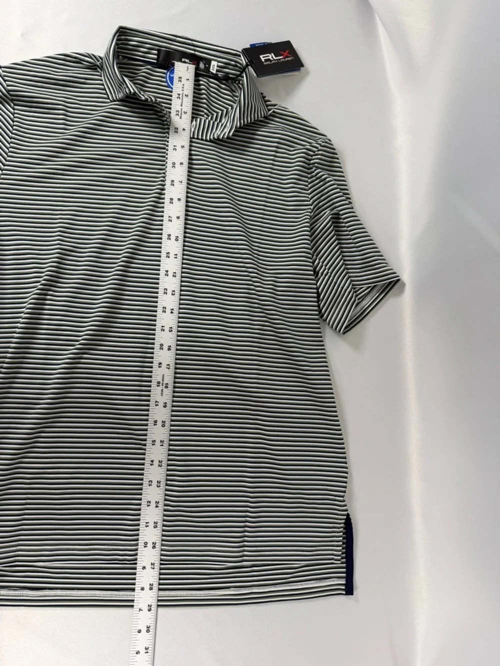 RLX by Ralph Lauren Men’s Black & White Striped Polo Shirt NWT Size M